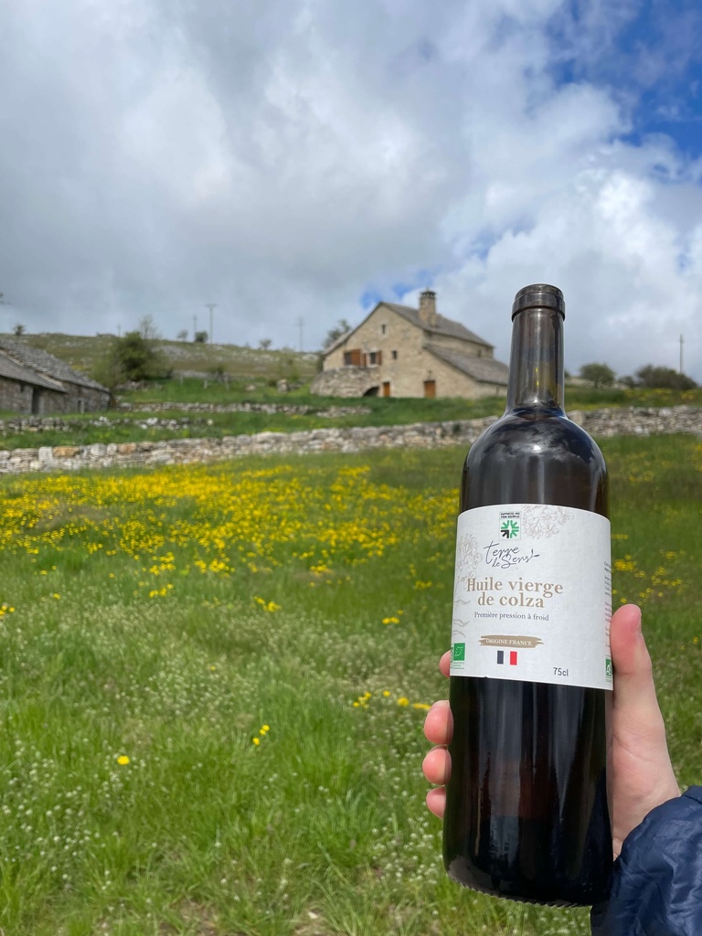 Bouteille 0.75l Huile de Colza Vierge France bio*C/R