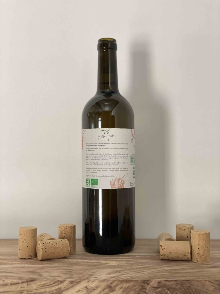 Bouteille 0.75l Huile Cuisson & Friture Tournesol Vierge Desodorise France bio*C/R