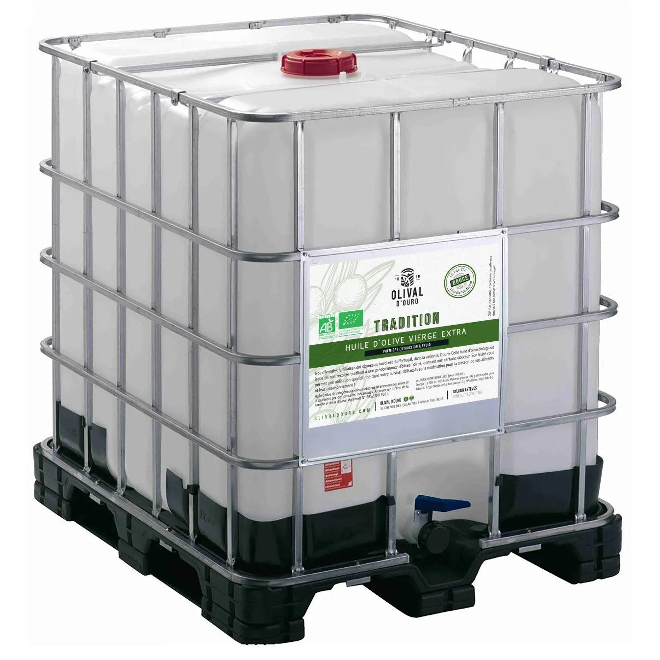 [HOVE PT D] IBC 1000L Huile d'Olive Vierge Extra Portugal Douce bio*