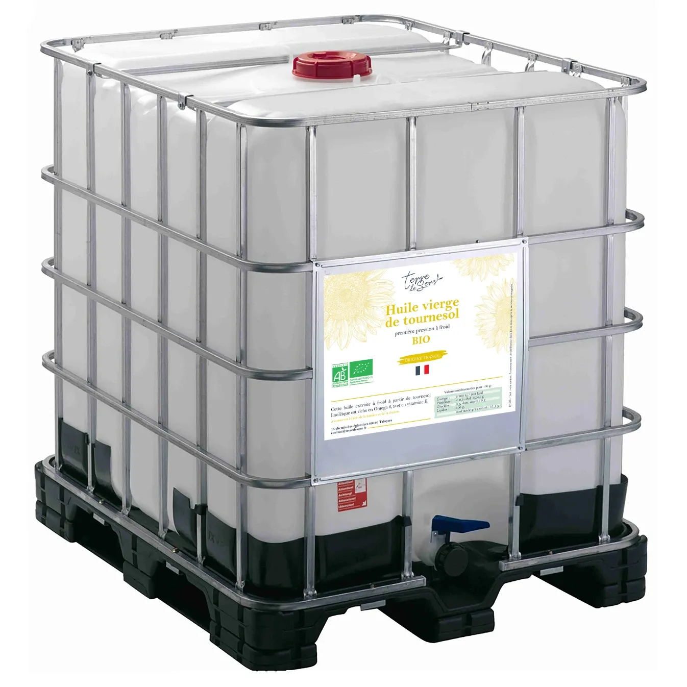[HT FR] IBC 1000L Huile de Tournesol Vierge France bio*