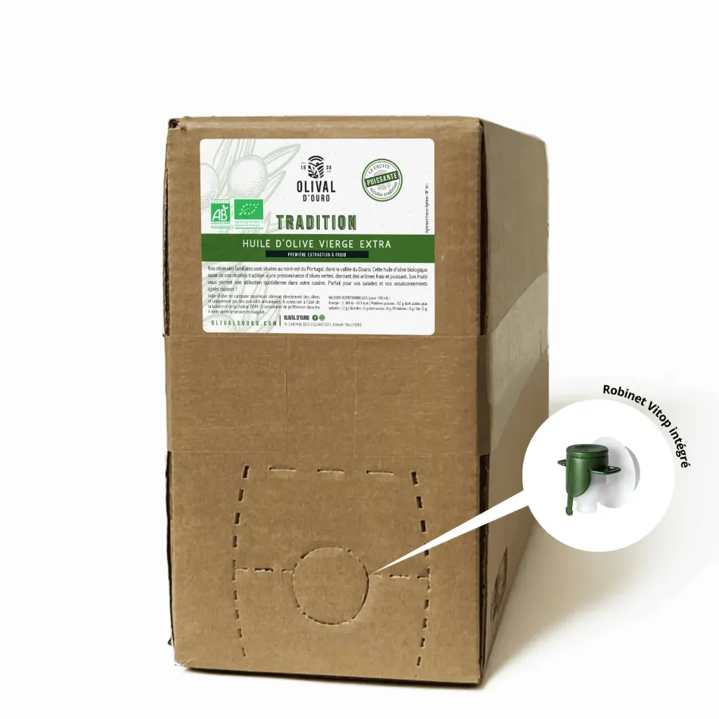 BIB 10l Huile d'Olive Vierge Extra Portugal Puissante - Cuvée première semaine de récolte « Outubro Verde » bio*
