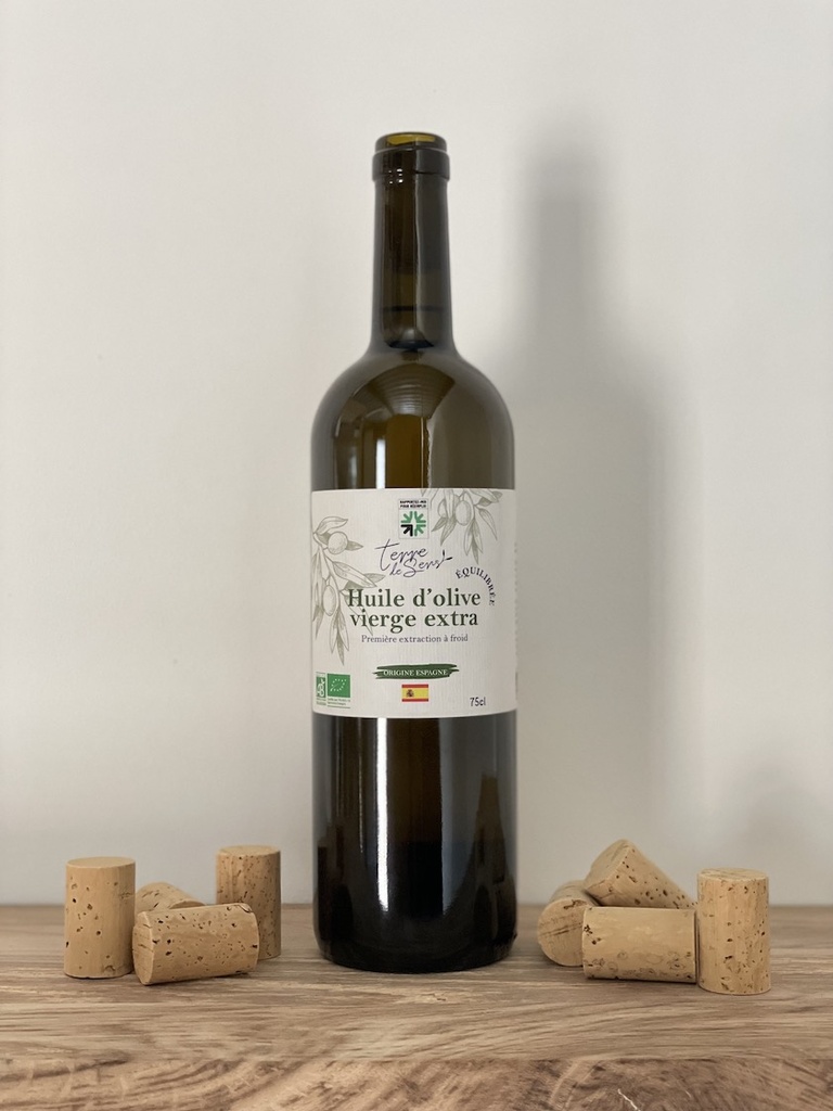 [HOVE ES E] Bouteille 0.75l Huile d'Olive Vierge Extra Espagne Equilibre bio*C/R