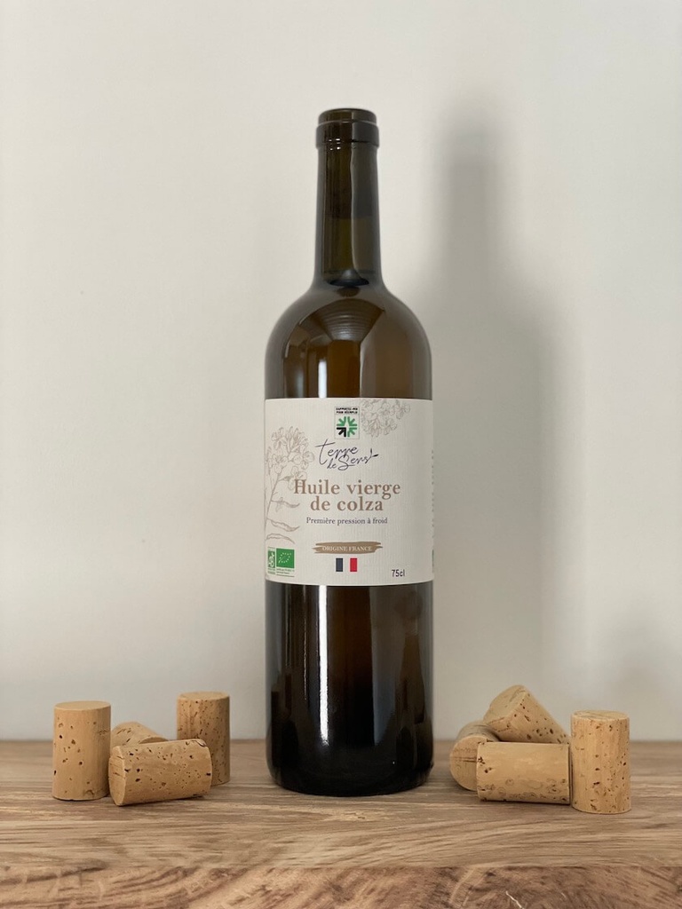 Bouteille 0.75l Huile de Colza Vierge France bio*C/R