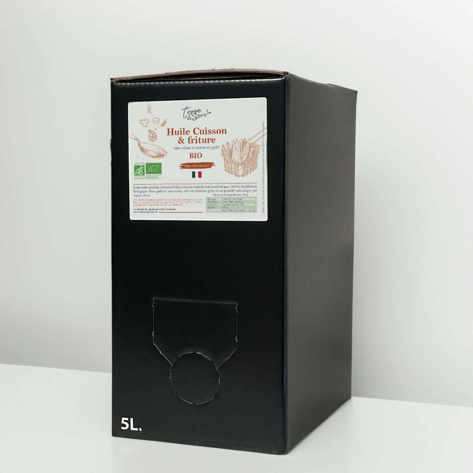 [HT D CF FR] BIB 5l Huile Cuisson & Friture Tournesol Vierge Desodorise France bio*