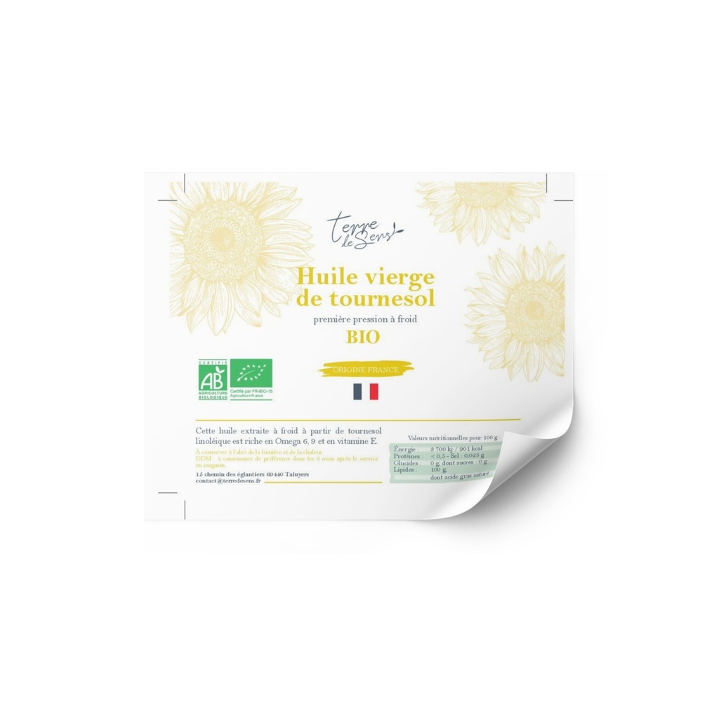 [HT FR] ETQ pack 50 Huile de Tournesol Vierge France bio* C/R 100*80mm