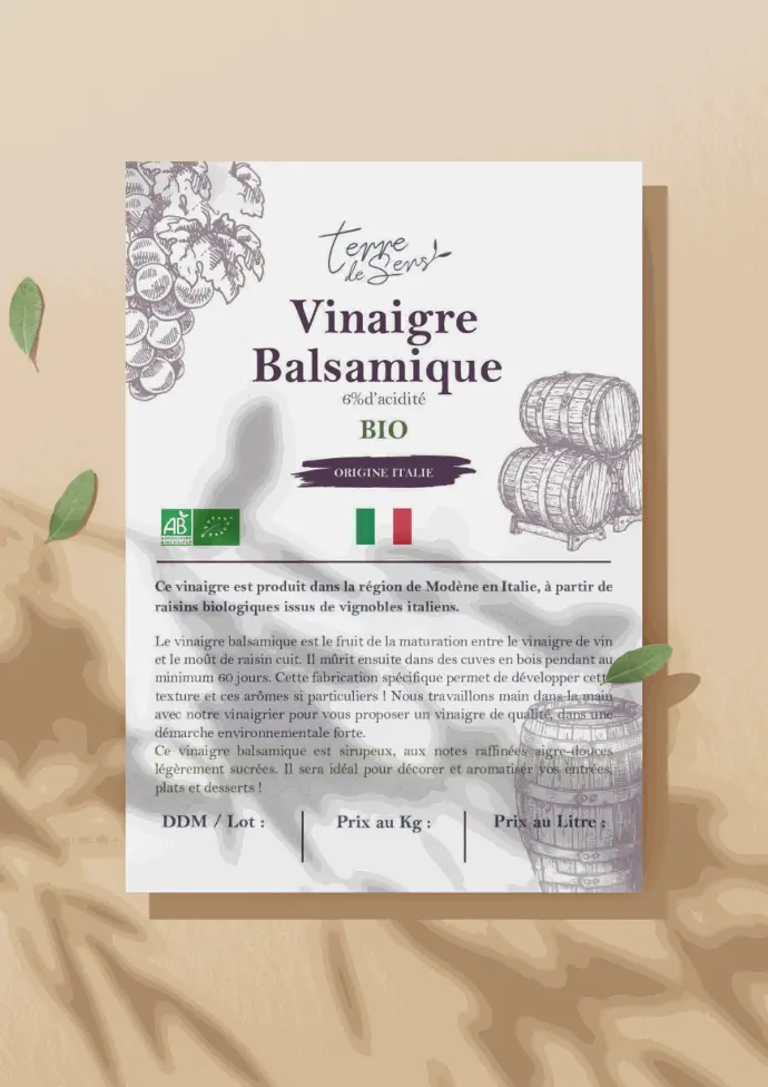 Fiche Présentation Produit (Vinaigre balsamique)