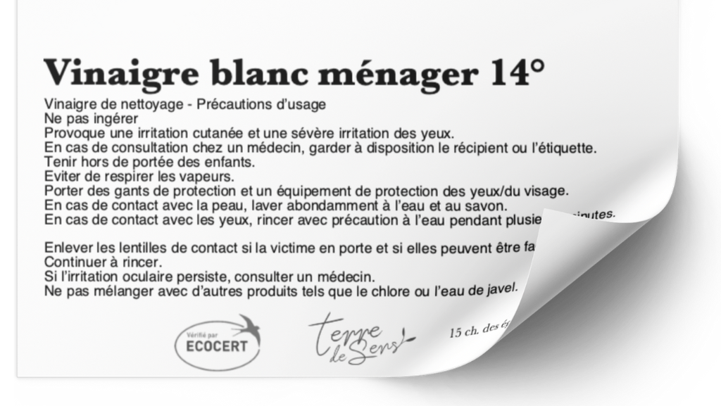 [VM] ETQ pack 50 Vinaigre d'alcool MENAGER 14° France Ecocert 