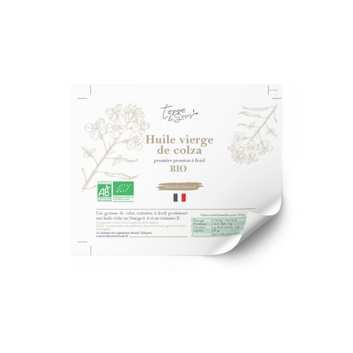 [HC FR] ETQ pack 50 Huile de Colza Vierge France bio* C/R 100*80mm