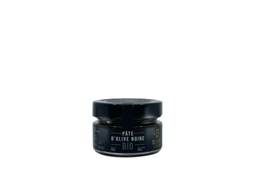 [PO PT NOIRE] Pot en verre 0,1kg Pâte d'olive Noire Portugal Variété Cobrançosa à l'HOVE bio* C/R