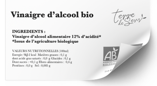 [VA] ETQ pack 50 Vinaigre d'Alcool 12° France bio